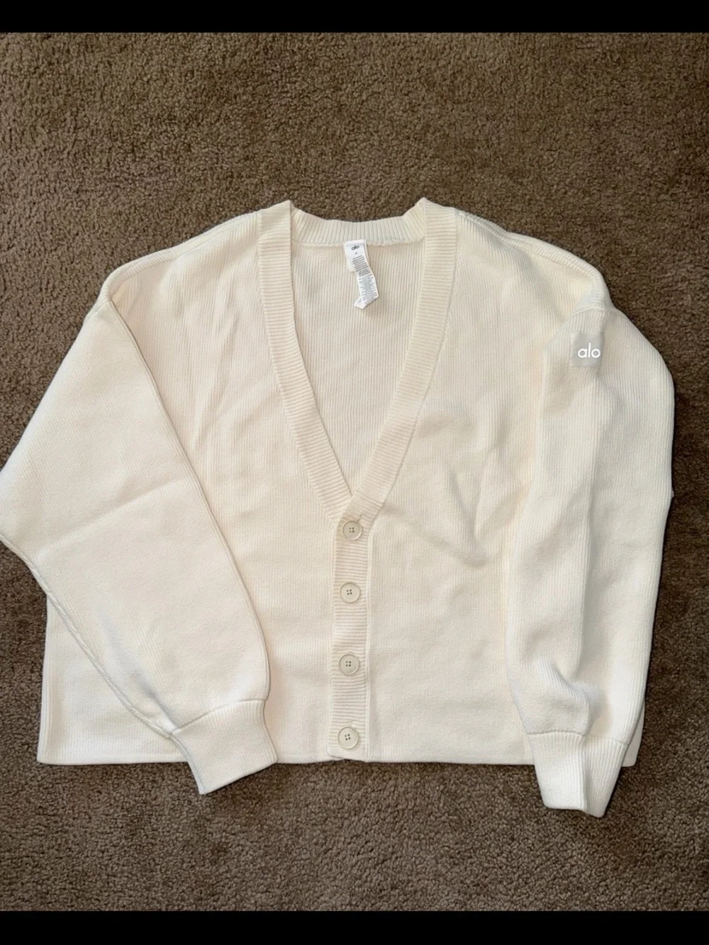 alo scholar Cardigan Sweater Ivory size M